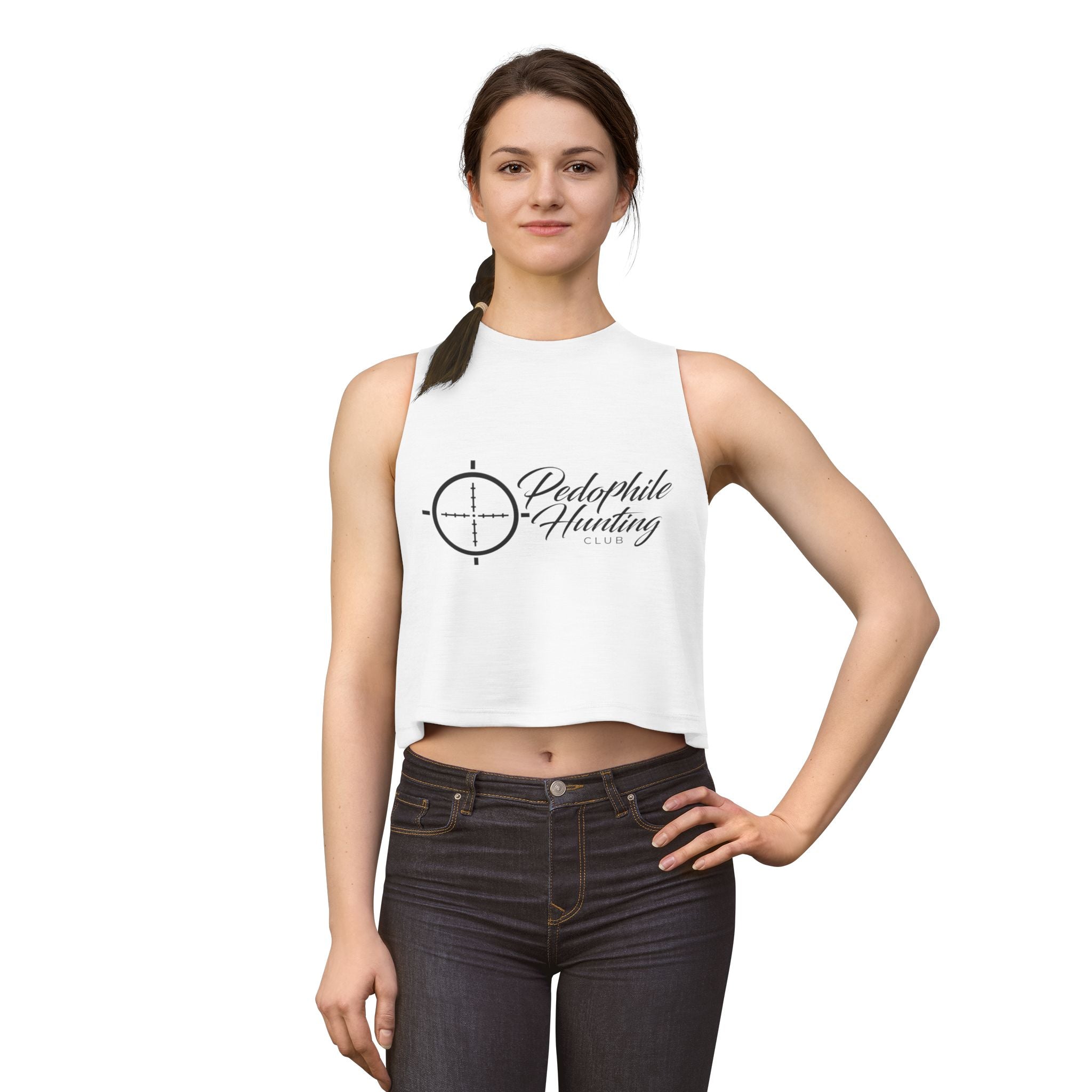 Crop Top — “Pedophile Hunting Club” Graphic