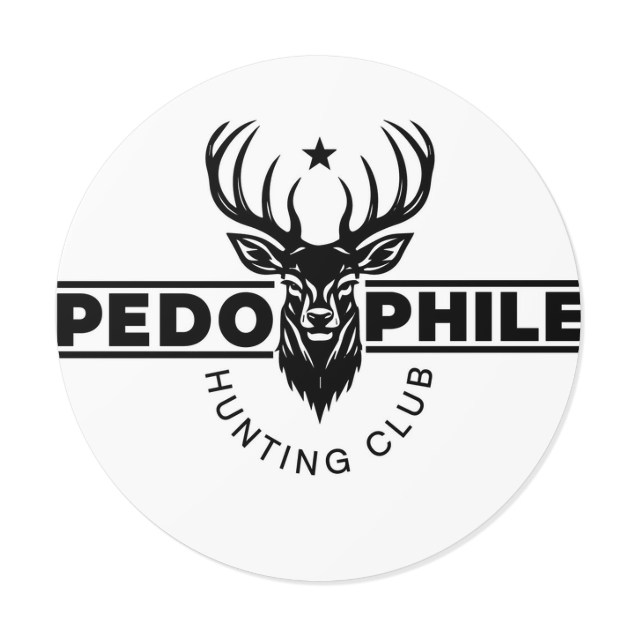 Round Sticker — Deer Hunting Club Logo