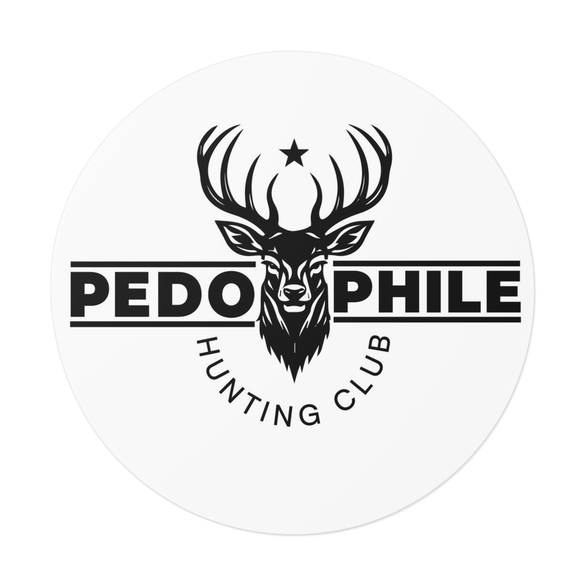 Round Sticker — Deer Hunting Club Logo