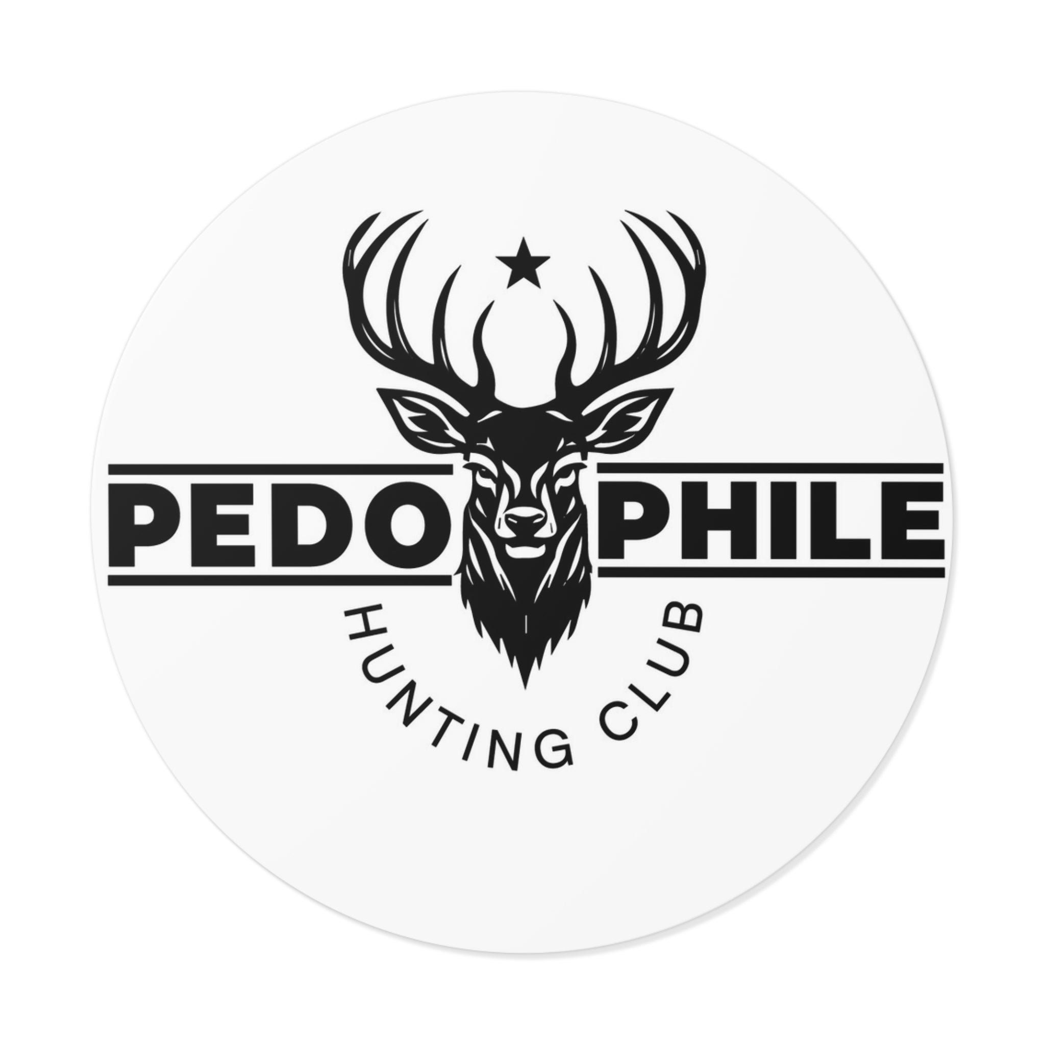 Round Sticker — Deer Hunting Club Logo