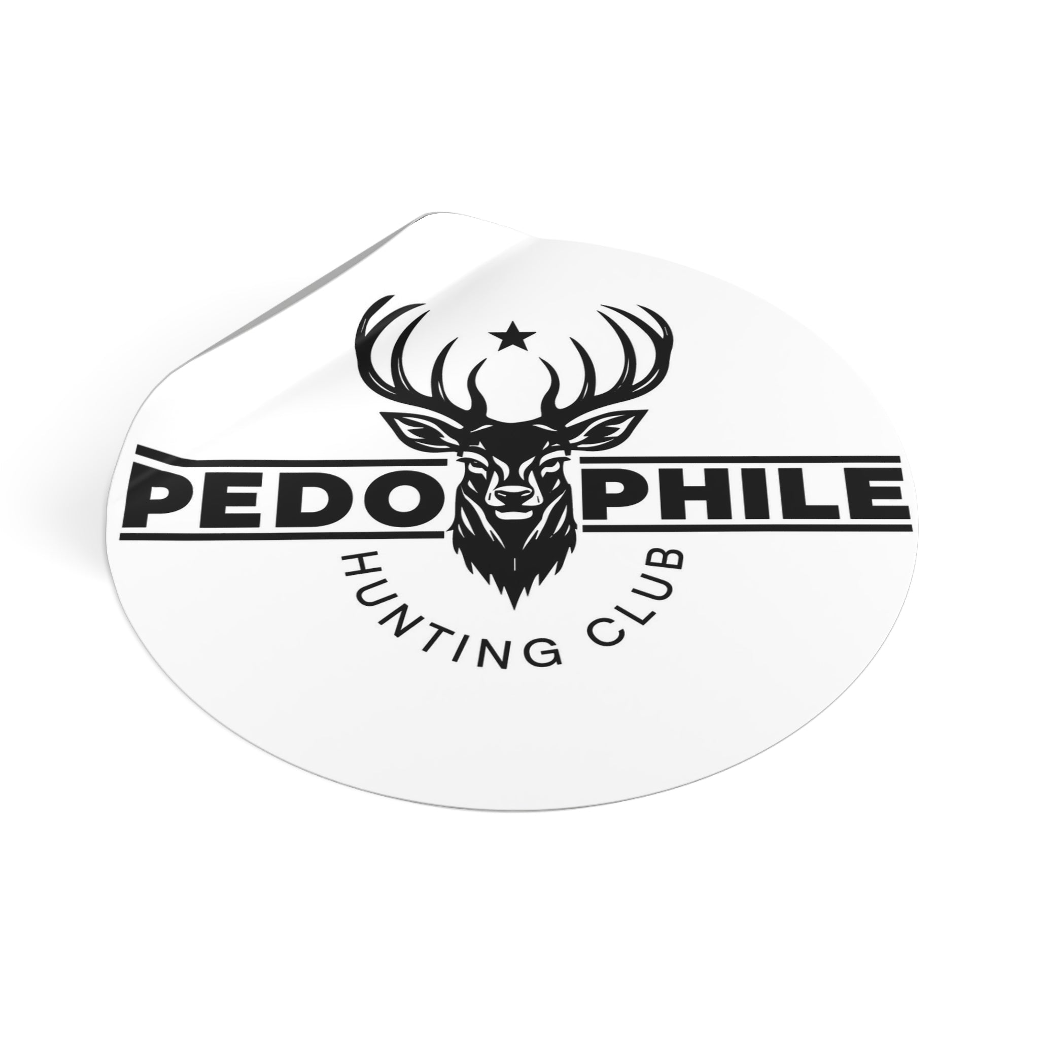 Round Sticker — Deer Hunting Club Logo