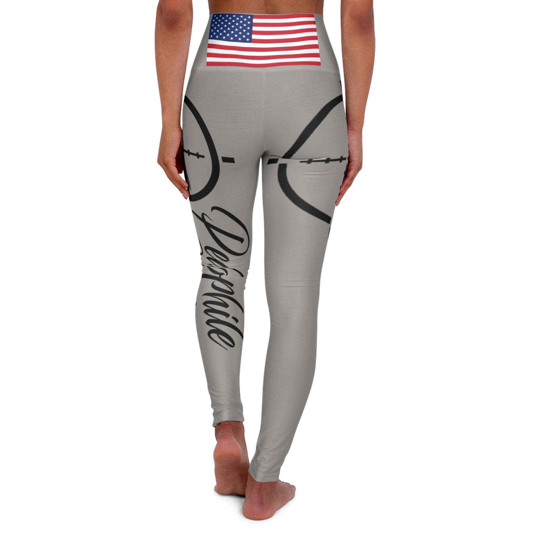 High-Waisted Yoga Leggings — Patriotic 'Dreaming Club' AOP Activewear