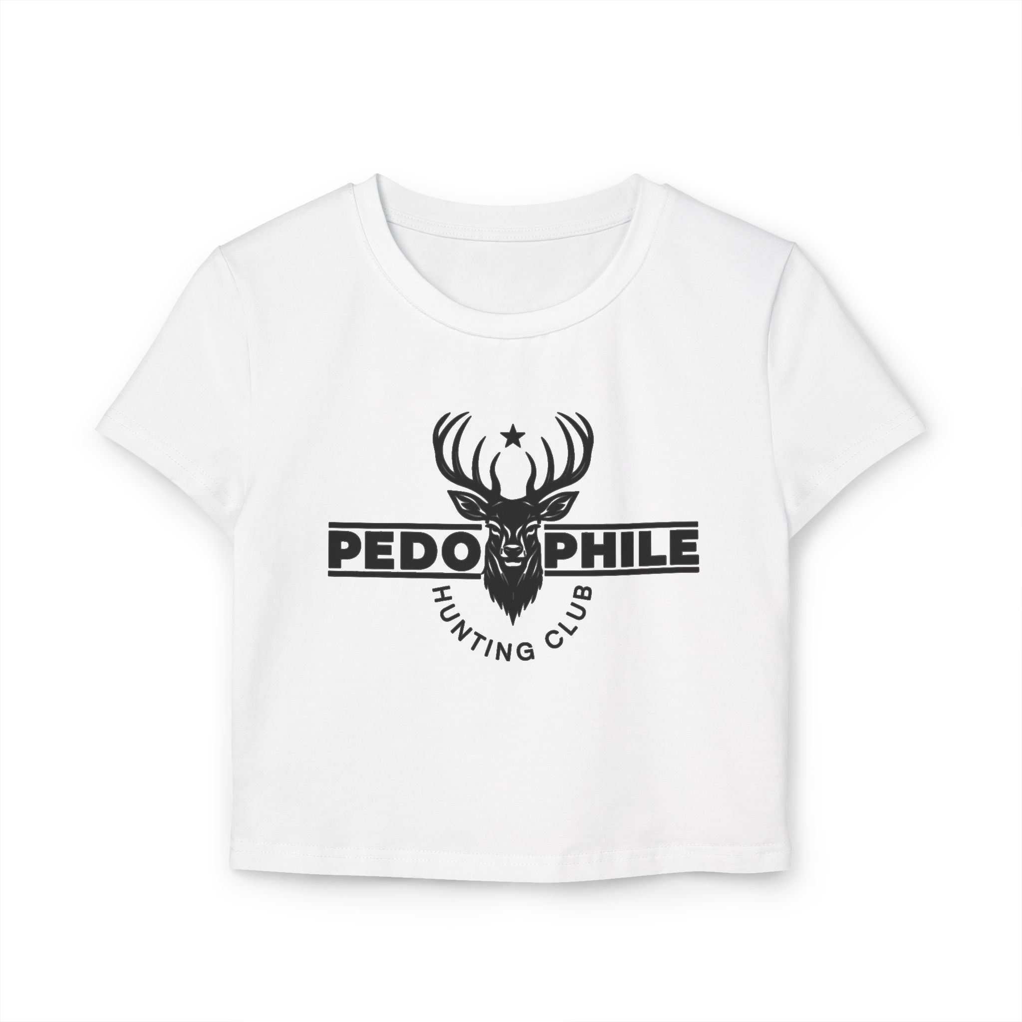 Women's Baby Tee - 'Patriotic Hunting Club' Graphic Crop Tee