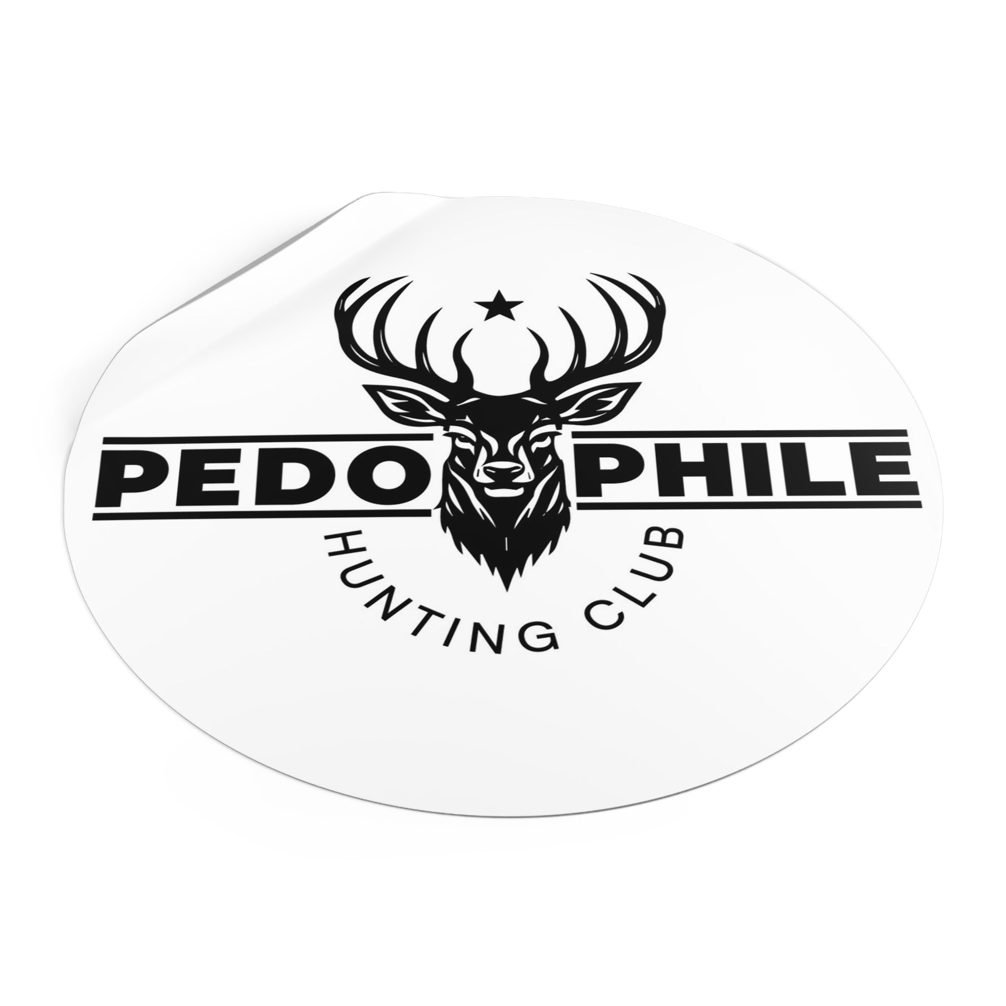 Round Sticker — Deer Hunting Club Logo