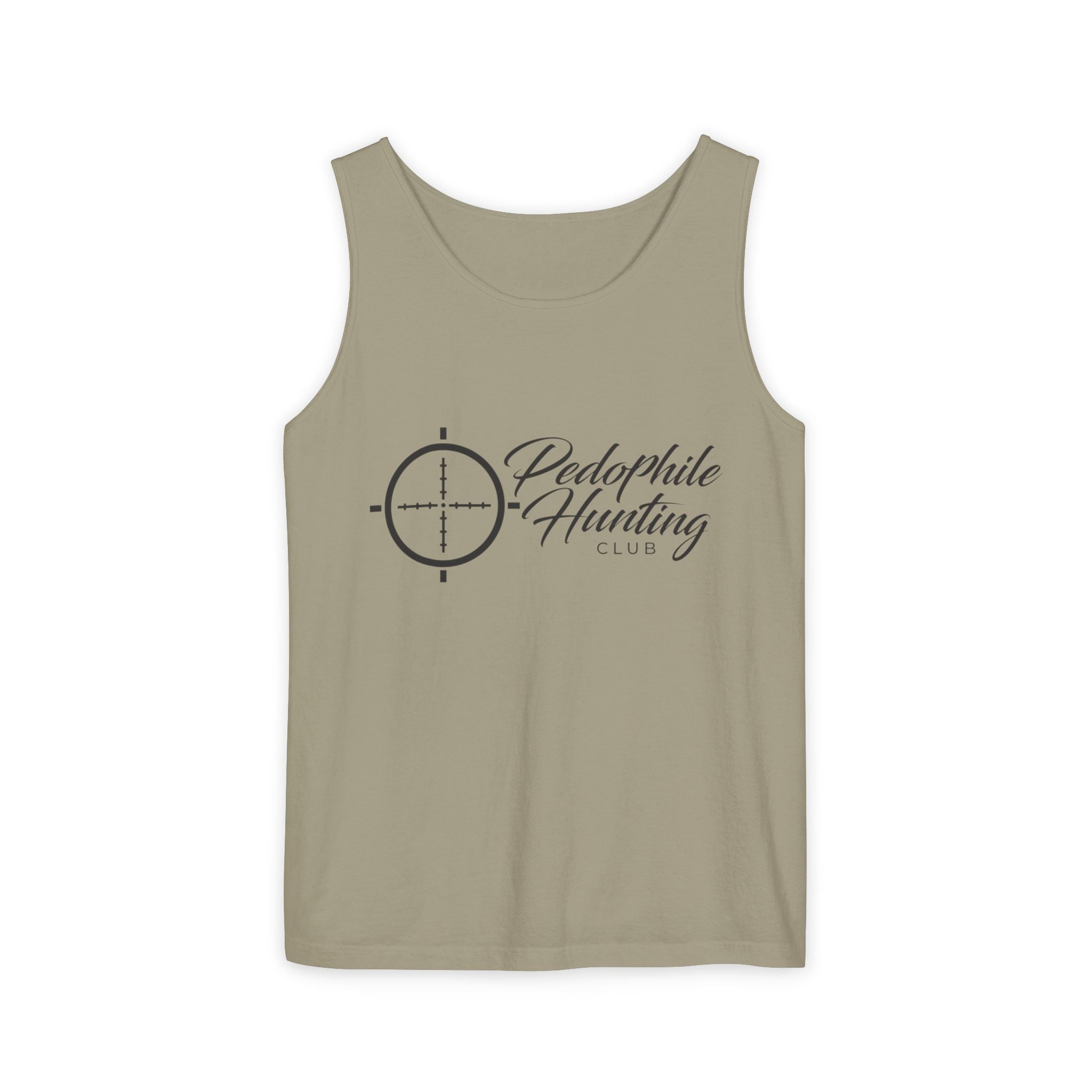 Tank Top — "Pedophile Hunting Club" Target Crosshair Graphic