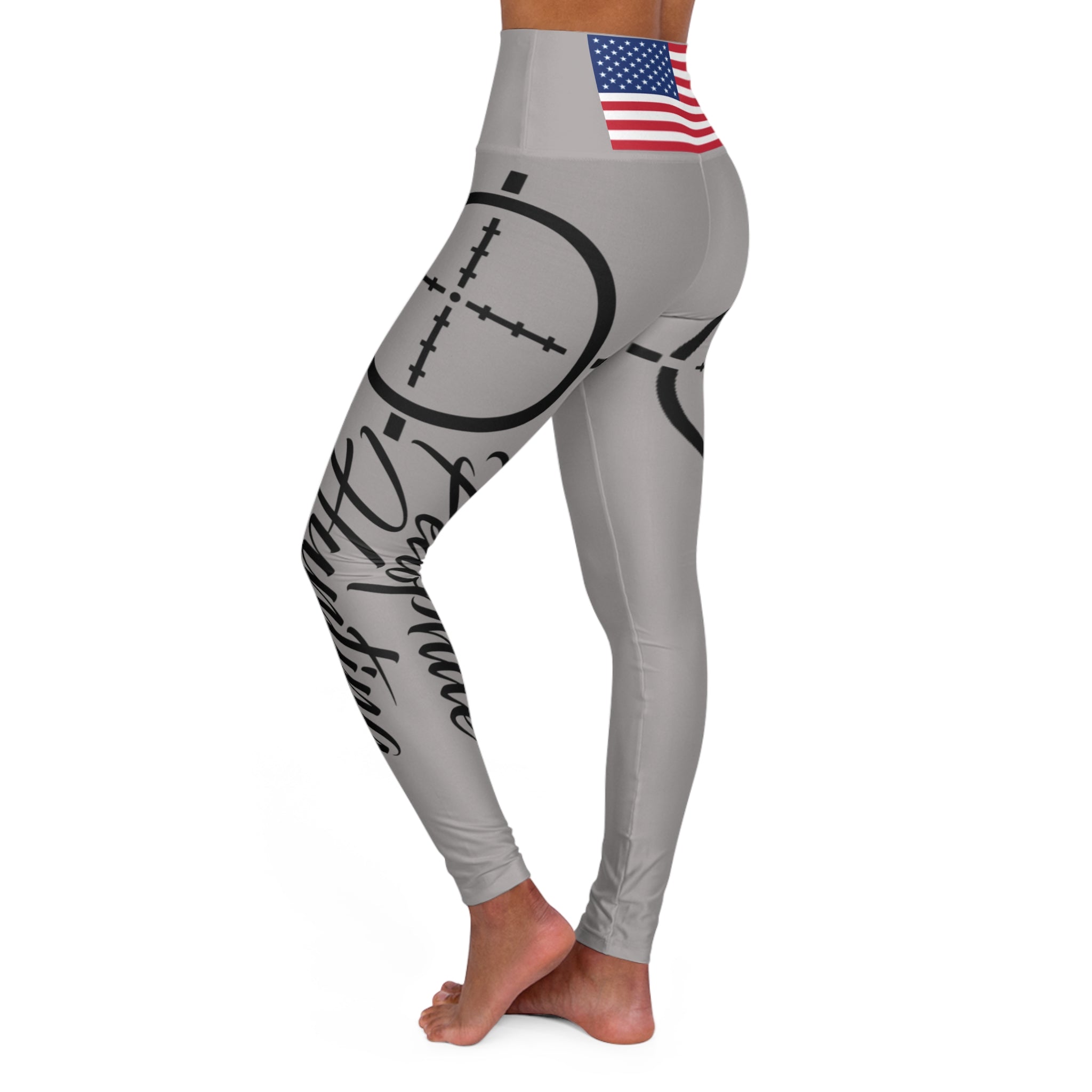 High-Waisted Yoga Leggings — Patriotic 'Dreaming Club' AOP Activewear
