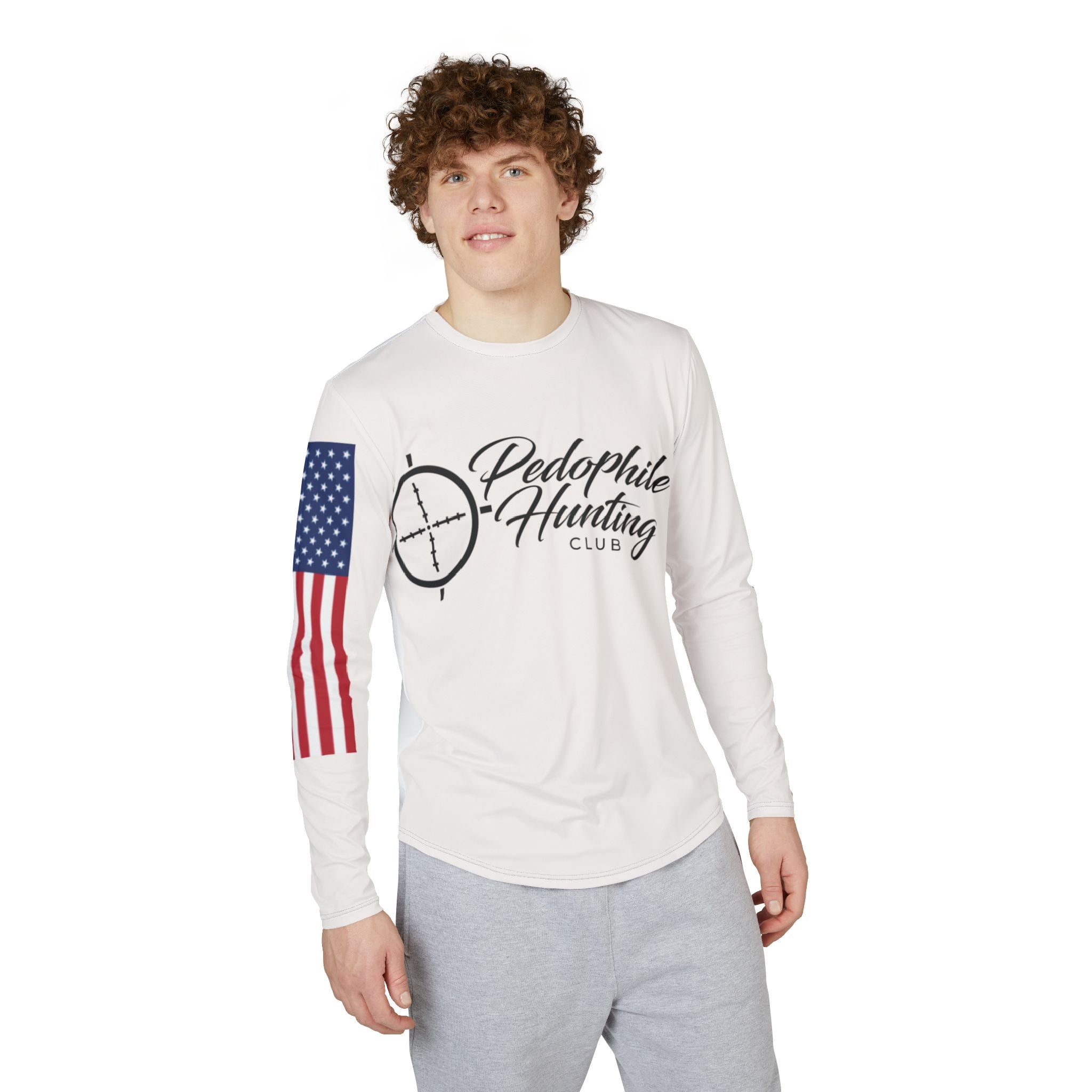 Men's UV Protection Long Sleeve Shirt — "Pedophiles Are Bad So Are UV Rays" Graphic