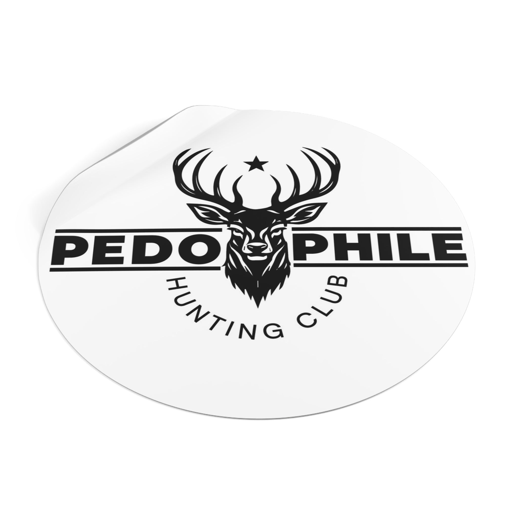 Round Sticker — Deer Hunting Club Logo