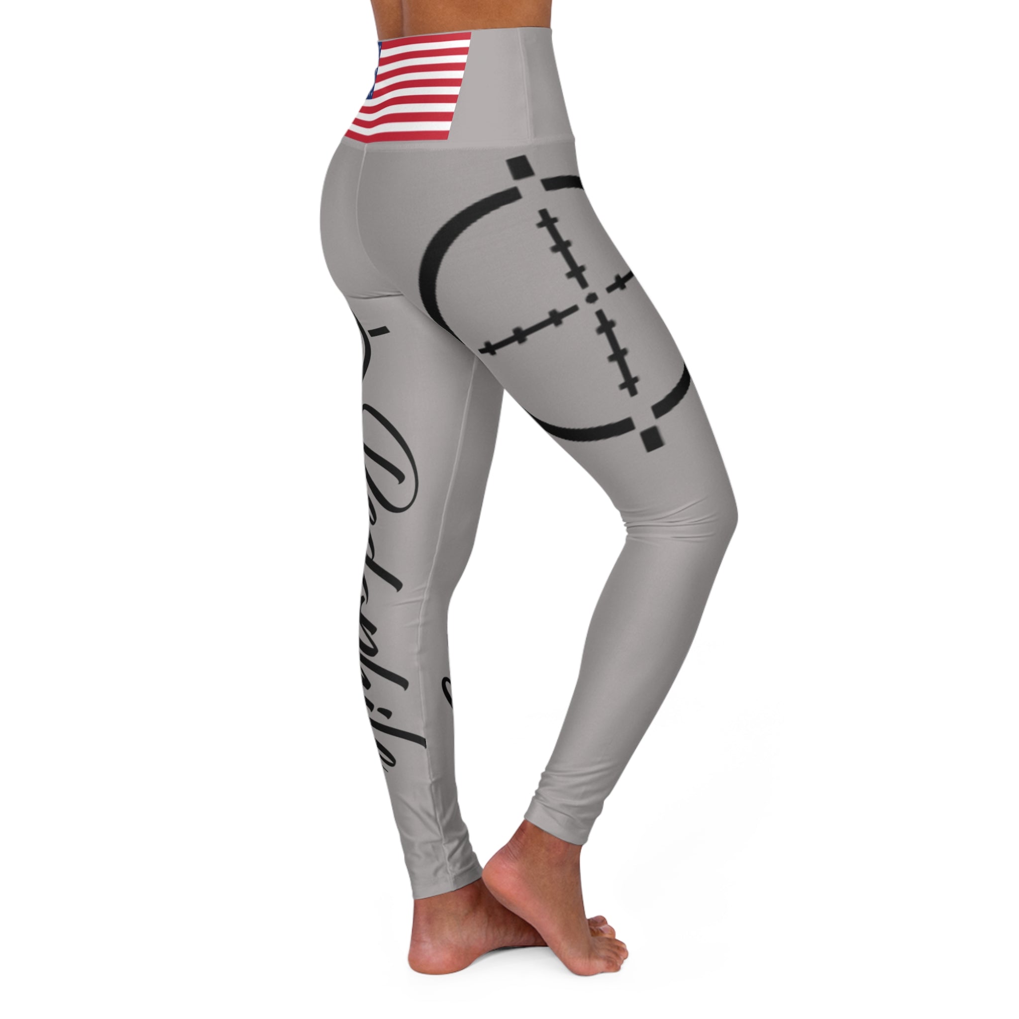 High-Waisted Yoga Leggings — Patriotic 'Dreaming Club' AOP Activewear